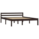 Vidaxl bedframe massief grenenhout donkerbruin 120x200 cm