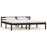 Vidaxl bedframe massief grenenhout donkerbruin 180x200 cm