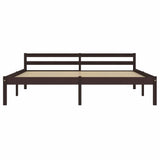 Vidaxl bedframe massief grenenhout donkerbruin 180x200 cm