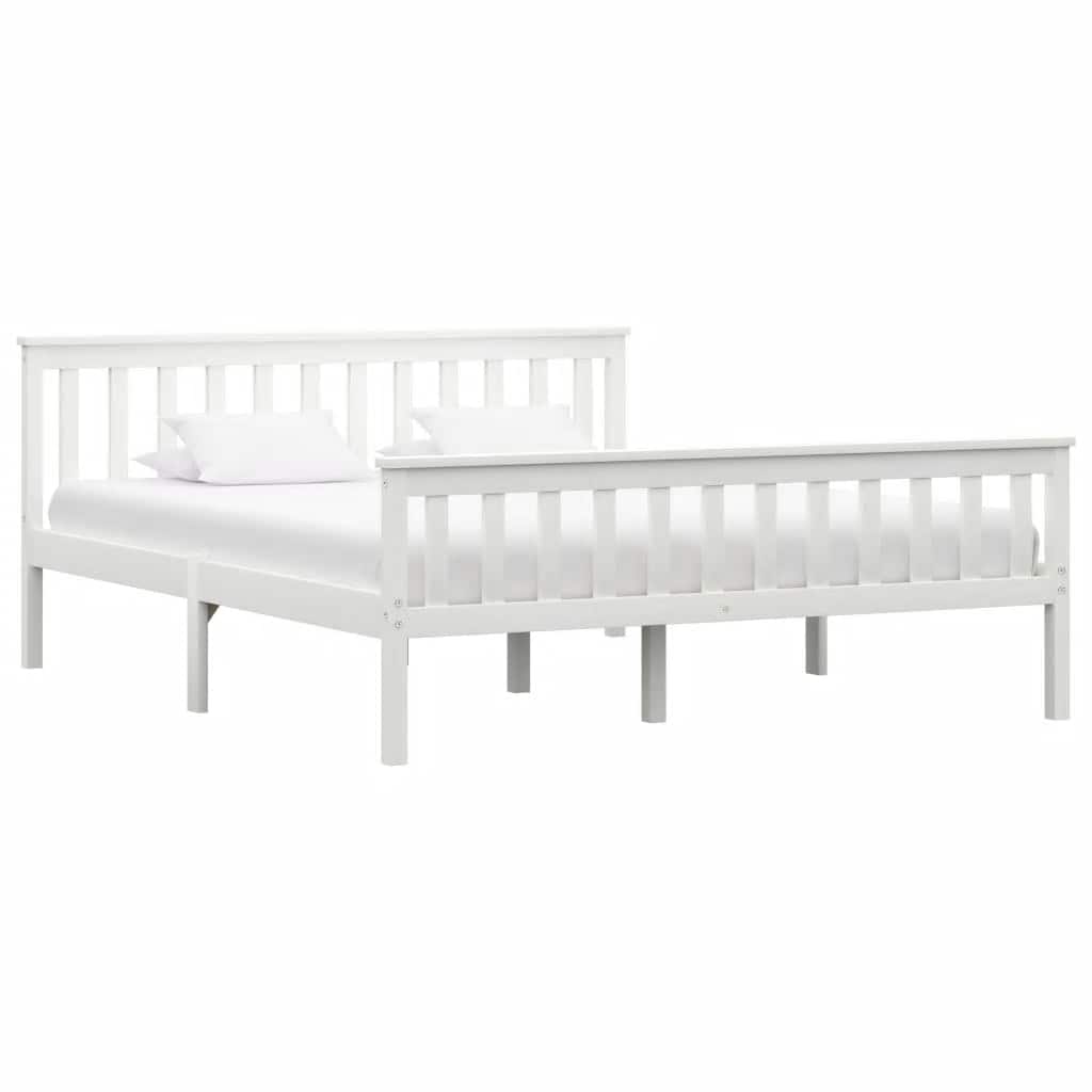 Vidaxl bedframe massief grenenhout wit 160x200 cm