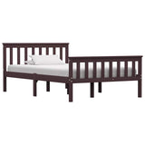 Vidaxl bedframe massief grenenhout donkerbruin 120x200 cm