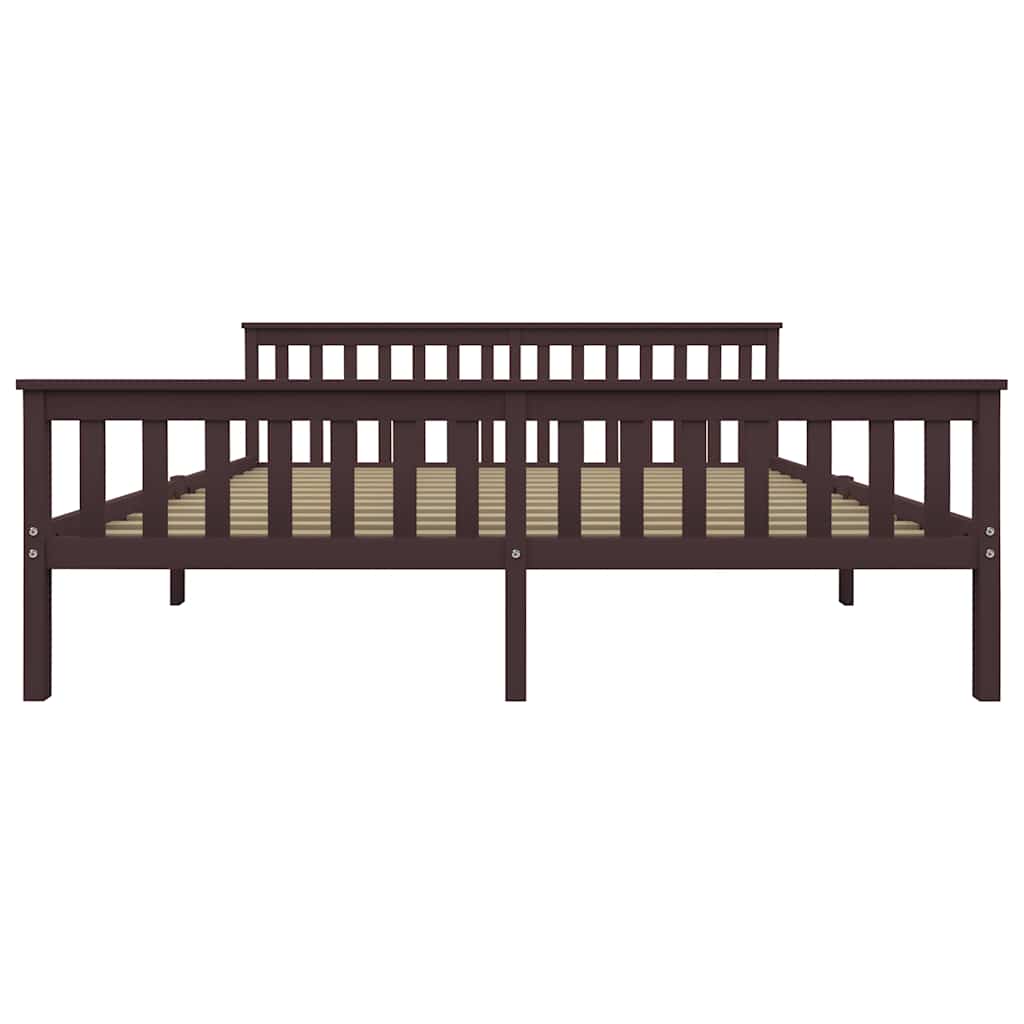 Vidaxl bedframe massief grenenhout donkerbruin 180x200 cm