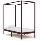 Vidaxl hemelbedframe massief grenenhout donkerbruin 90x200 cm
