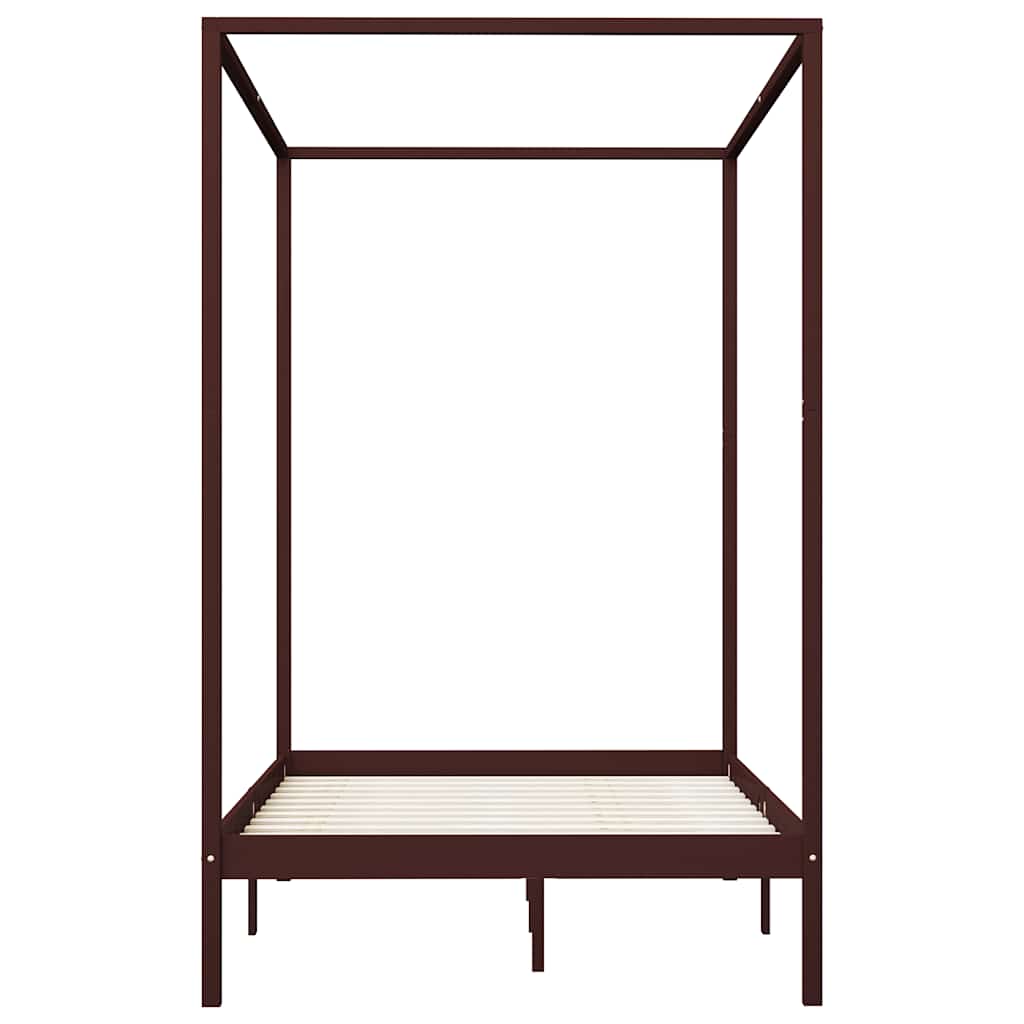 Vidaxl hemelbedframe massief grenenhout donkerbruin 120x200 cm