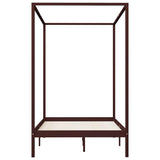 Vidaxl hemelbedframe massief grenenhout donkerbruin 120x200 cm
