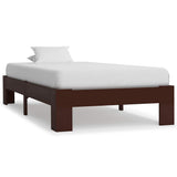 Vidaxl bedframe massief grenenhout donkerbruin 90x200 cm