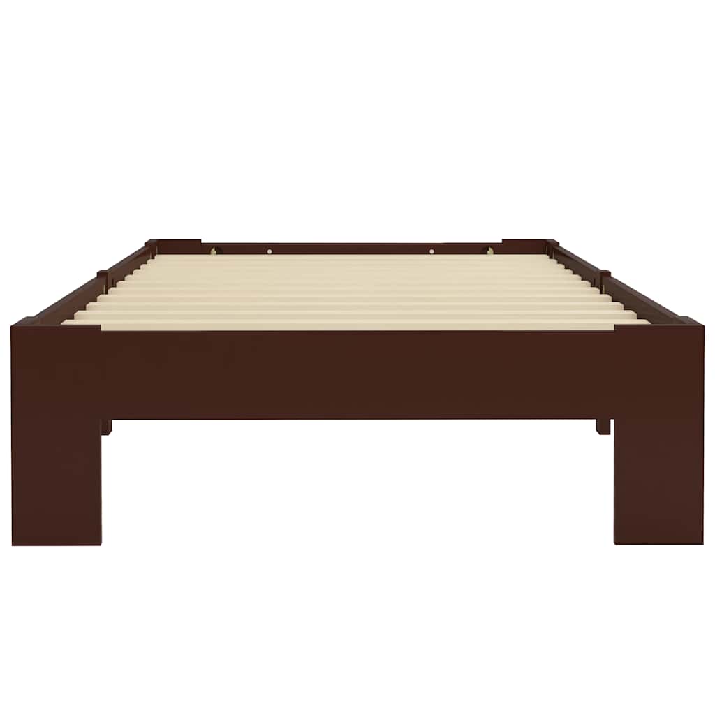 Vidaxl bedframe massief grenenhout donkerbruin 90x200 cm