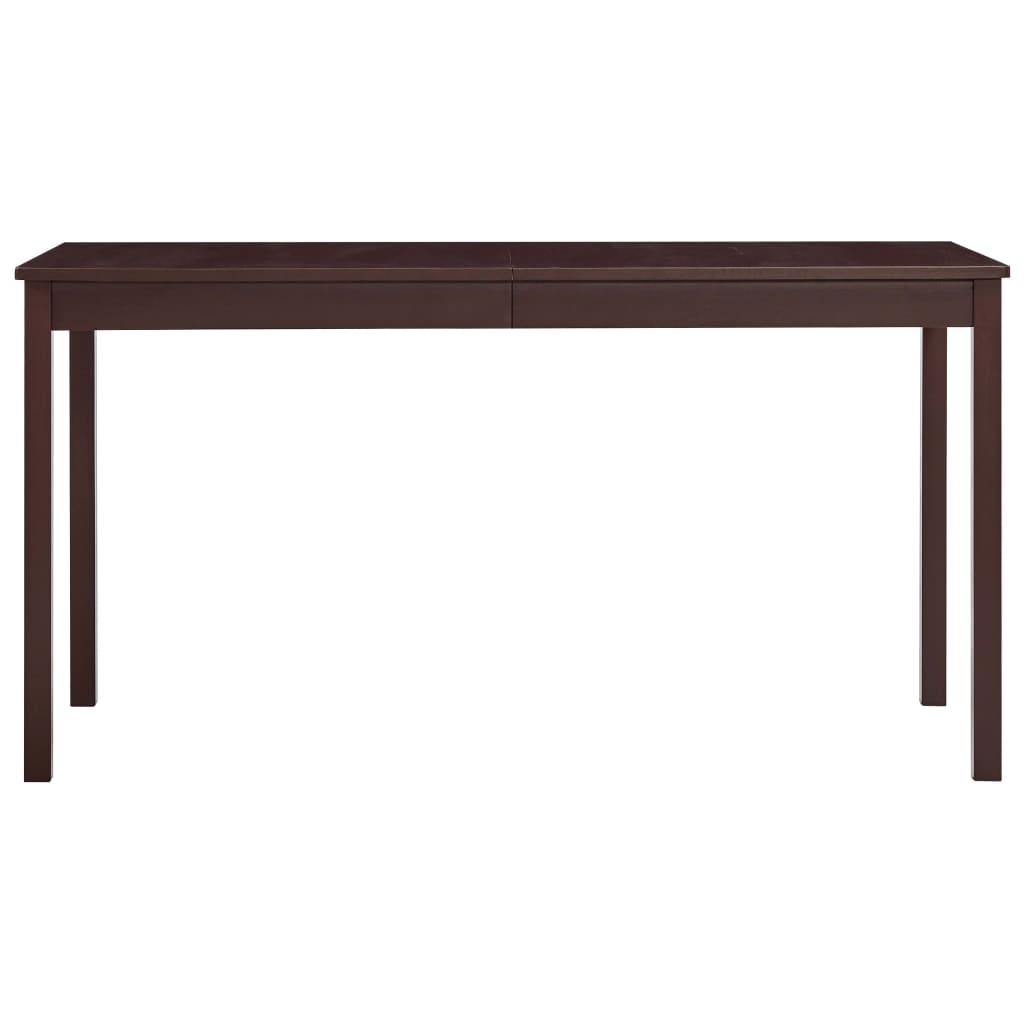Vidaxl eettafel 140x70x73 cm grenenhout donkerbruin