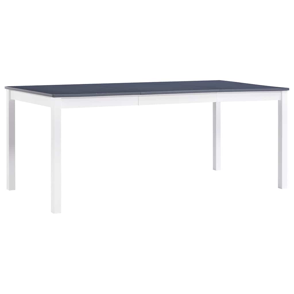 Vidaxl eettafel 180x90x73 cm grenenhout wit en grijs