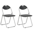 Vidaxl opklapbare stoelen, 2 stuks, zwart kunstleer