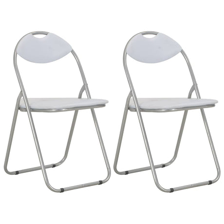 Vidaxl opklapbare stoelen, 2 stuks, wit kunstleer