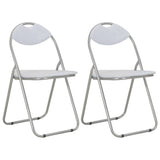 Vidaxl opklapbare stoelen, 2 stuks, wit kunstleer
