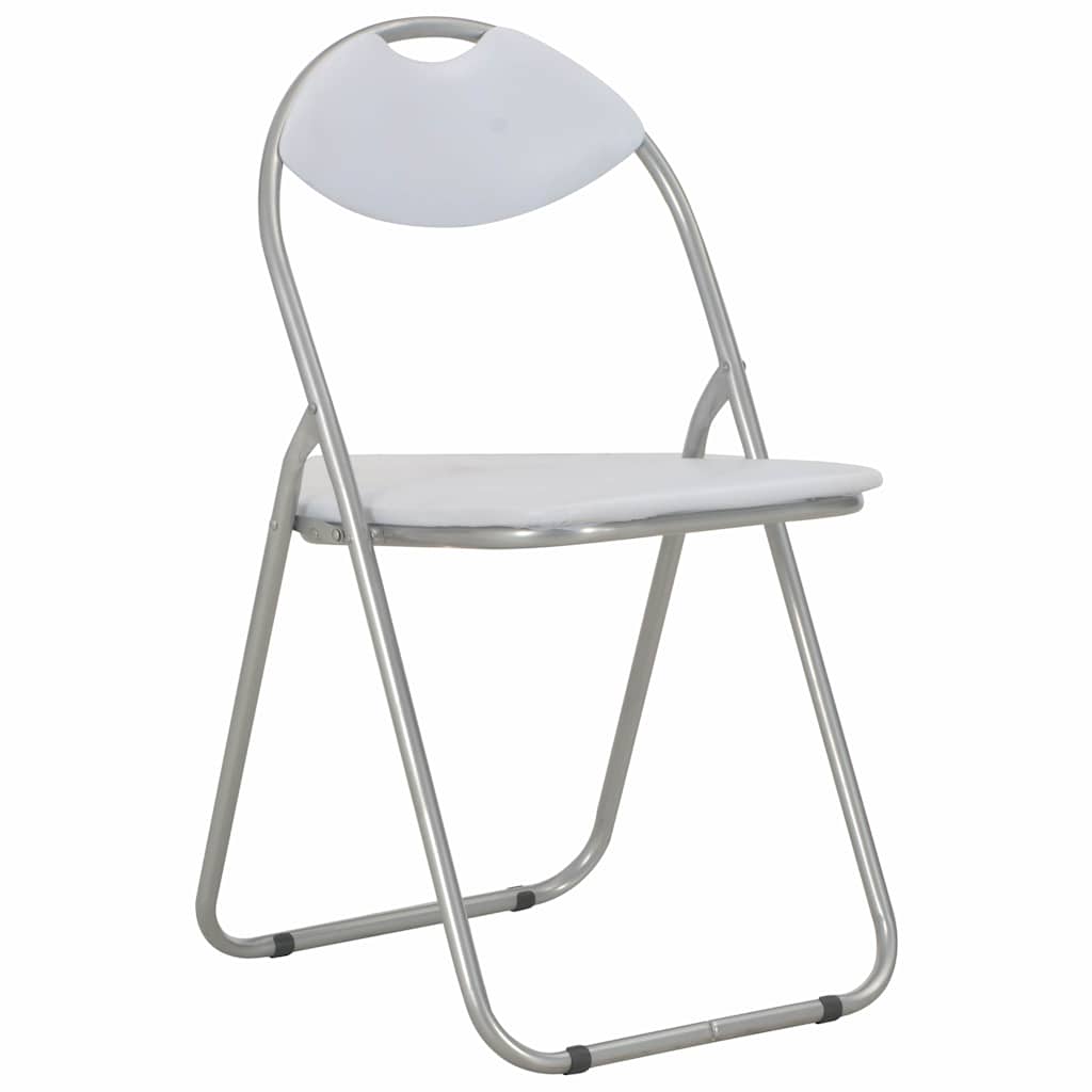 Vidaxl opklapbare stoelen, 2 stuks, wit kunstleer