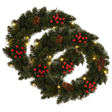 Vidaxl Weihnachtskränze 2 ST mit Dekoration 45 cm Grün