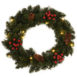 Vidaxl Weihnachtskränze 2 ST mit Dekoration 45 cm Grün