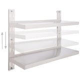 Vidaxl zwevend schap 2-laags 100x30 cm roestvrij staal
