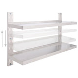 Vidaxl zwevend schap 2-laags 120x30 cm roestvrij staal