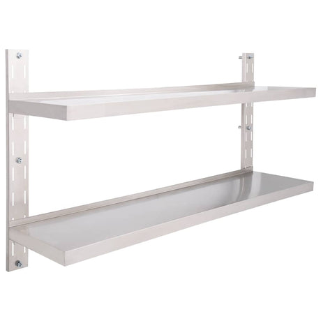 Vidaxl zwevend schap 2-laags 150x30 cm roestvrij staal