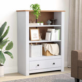 Vidaxl boekenkast panama range 80x35x110 cm massief grenenhout wit