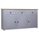 Vidaxl dressoir panama range 135x40x80 cm massief grenenhout grijs