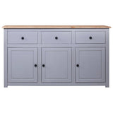Vidaxl dressoir panama range 135x40x80 cm massief grenenhout grijs