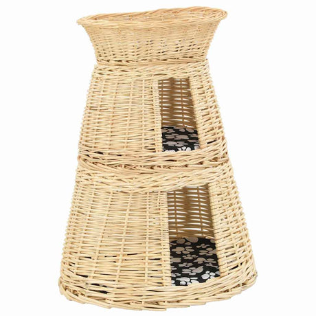 Vidaxx 3-teiliges Katzenkorb-Set mit Kissen 47x34x60cm Naturweide