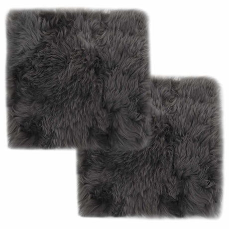 Vidaxl -Stuhlkissen 2 ST 40x40 cm Real Sheepell Hellgrau