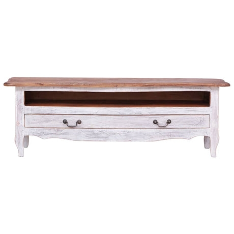 Vidaxl tv-meubel 120x30x40 cm massief mahoniehout wit