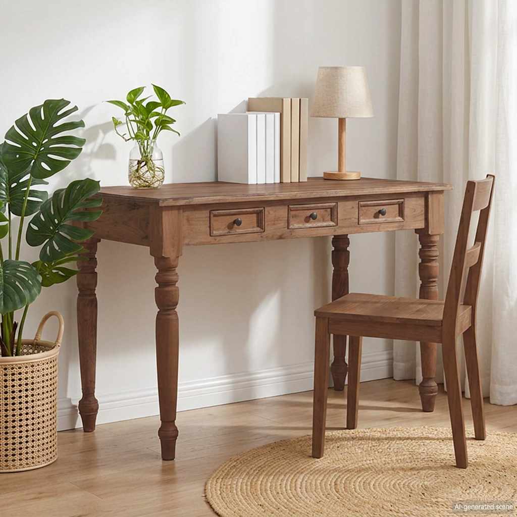 Vidaxl bureau met lades 117x57x75 cm massief mahoniehout