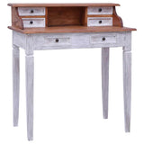 Vidaxl schrijftafel met lades 90x50x101 cm massief mahoniehout
