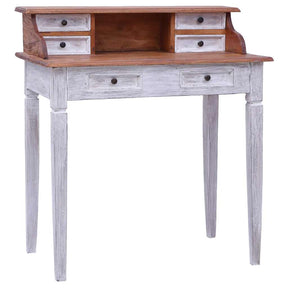 Vidaxl schrijftafel met lades 90x50x101 cm massief mahoniehout