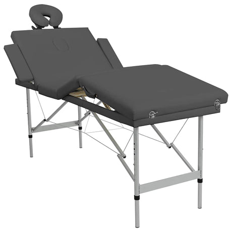 VidaXL Massageliege mit 4 Zonen 186x68 cm Aluminiumgestell Anthrazit