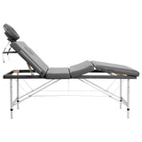 Vidaxl -Massage -Tabelle mit 4 Zonen 186x68 cm Aluminiumrahmen Anthrazit