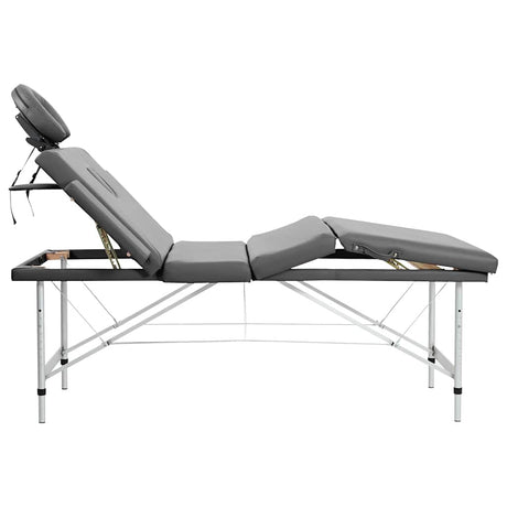 VidaXL Massageliege mit 4 Zonen 186x68 cm Aluminiumgestell Anthrazit