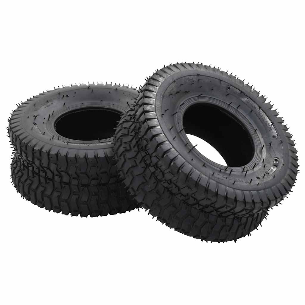 VIDAXL 4-teilig Schubkarree und Innenreifen Set 15x6.00-6 4PR Gummi