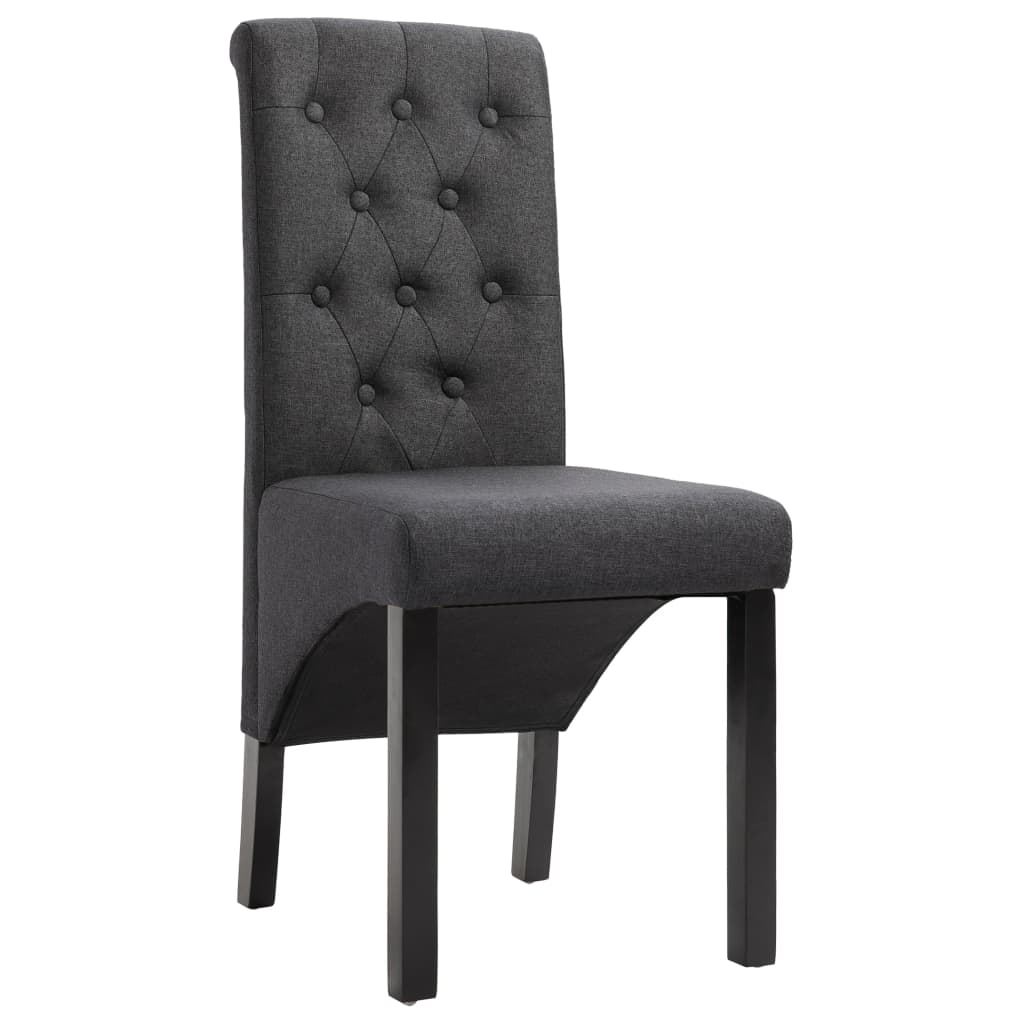 Vidaxl eetkamerstoelen 4 st stof donkergrijs