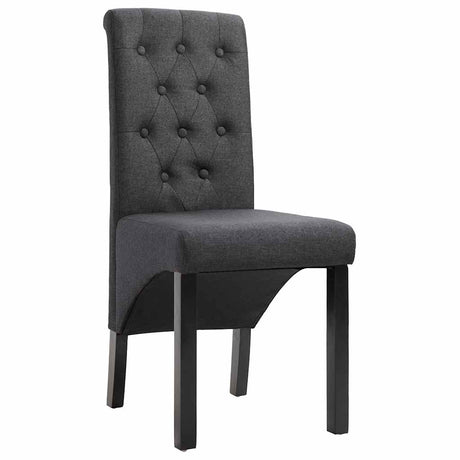 Vidaxl eetkamerstoelen 4 st stof donkergrijs