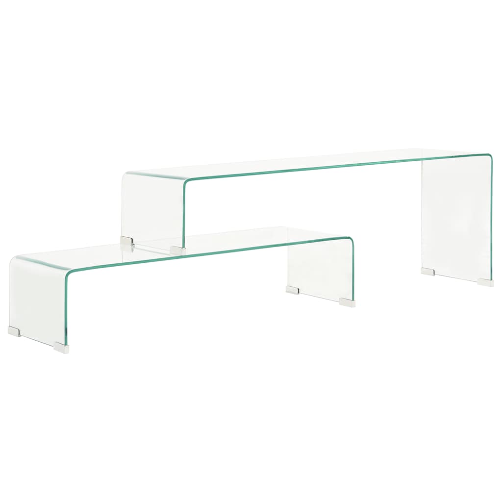 Vidaxl 2-delige salontafelset 90x30x20 110x30x40 cm gehard glas