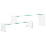 Vidaxl 2-delige salontafelset 90x30x20 110x30x40 cm gehard glas