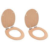 Vidaxl-Toilettensitze 2 ST mit Soft-Close-Deckel MDF Bambus Design