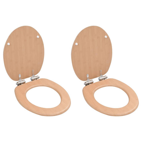 Vidaxl-Toilettensitze 2 ST mit Soft-Close-Deckel MDF Bambus Design