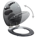 VidaXL WC-Sitze 2 Stück mit Soft-Close-Deckel MDF-Steindesign