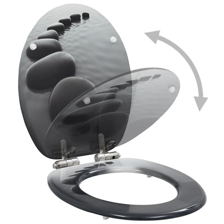 VidaXL WC-Sitze 2 Stück mit Soft-Close-Deckel MDF-Steindesign