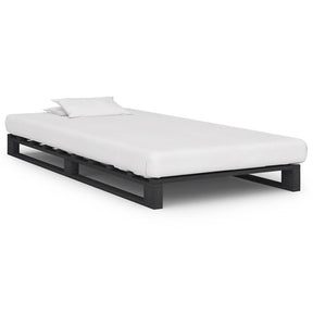 Vidaxl bedframe pallet massief grenenhout grijs 100x200 cm