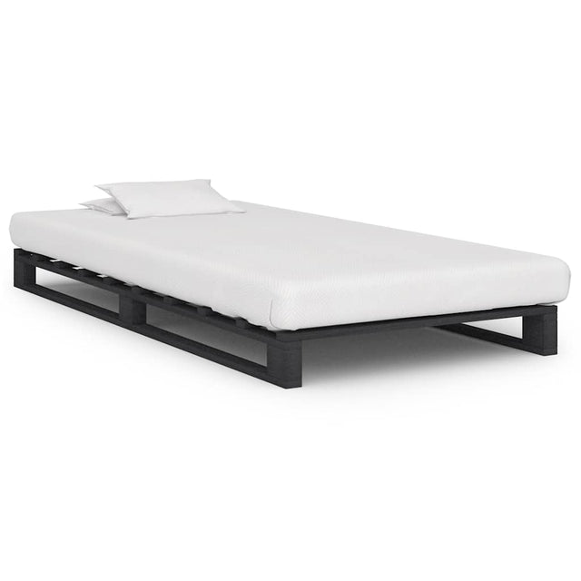 Vidaxl bedframe pallet massief grenenhout grijs 100x200 cm