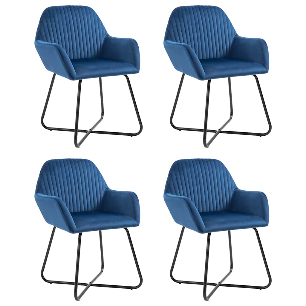 Vidaxl eetkamerstoelen 4 st fluweel blauw