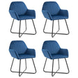 Vidaxl eetkamerstoelen 4 st fluweel blauw