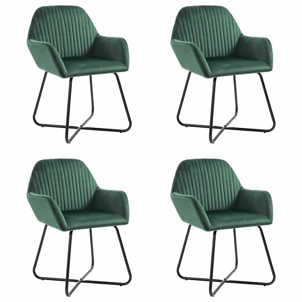 Vidaxl eetkamerstoelen 4 st fluweel groen