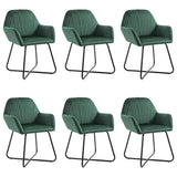 Vidaxl eetkamerstoelen 6 st fluweel groen