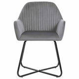 Vidaxl eetkamerstoelen 4 st fluweel grijs